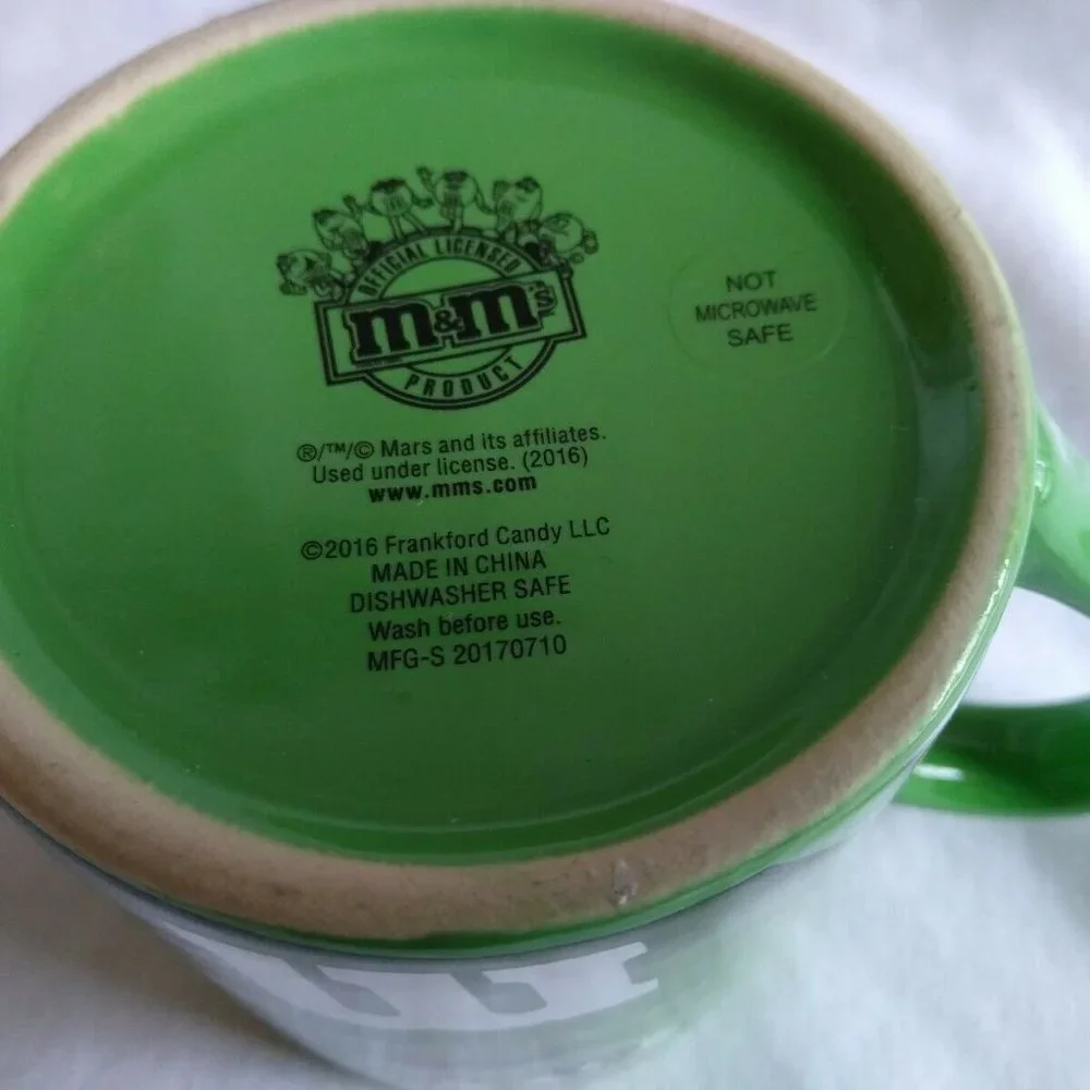 M&M's Green Lady Large Ceramic Coffee Mug Cup 2016‎